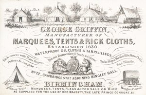 Trade card, George Griffin by English School