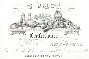 Trade card, H Scott by English School