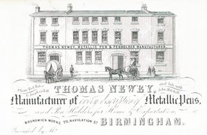Trade card, Thomas Newey by English School
