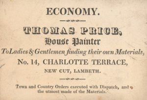 Trade Card, Thomas Price by English School