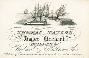 Trade card, Thomas Taylor by English School