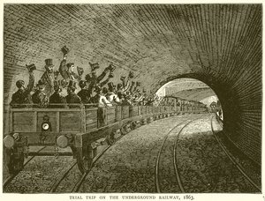 Trial Trip on the Underground Railway, 1863 by English School