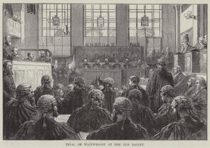 Trial of Wainwright at the Old Bailey (engraving) by English School