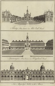 Trinity Almshouses in Mile End Road, Ironmongers Almshouses in Kingsland Road and His Majesty