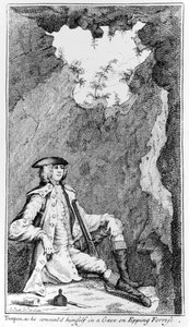 Turpin as he Concealed Himself in a Cave on Epping Forest by English School