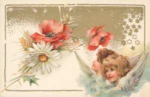 Two Cherubs on a Greeting Card