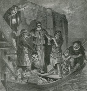 Tycho Brahe Sails Away from His Island in the Darkness of Night
