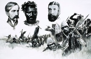 Unidentified British Hunters and Native Warriors