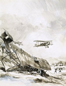 Unidentified Biplane Crash by English School