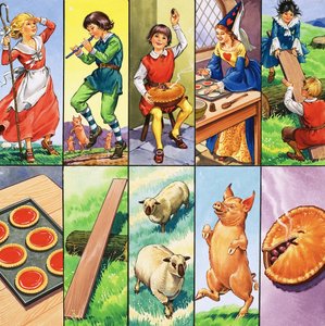 Unidentified Montage of Nursery Rhyme Characters by English School