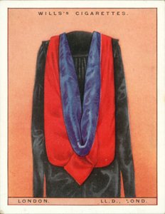 University Hoods and Gowns: London University, Doctor of Laws, LLd, Lond