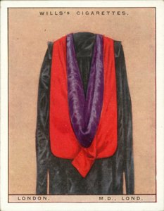 University Hoods and Gowns: London University, Doctor of Medicine, MD, Lond
