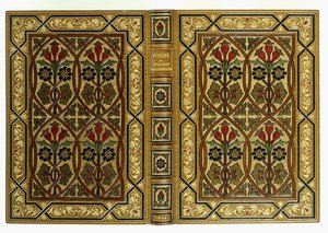 Upper and lower covers, with flowers in Art-Nouveau interlaced geometrical patterns, 1893