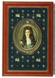 Upper cover, with oval portrait miniature of Charles II
