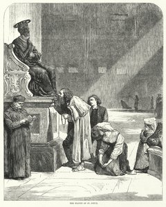 Vatican, St Peter’s, kissing the toes of the statue of St Peter by English School