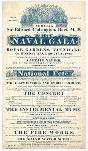 Vauxhall Gardens, Grand Naval Gala, Admiral Sir Edward Codrington by English School
