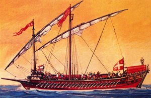Venetian Galley by English School