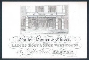Veysey, Hatter, Hosier & Glover, Trade Card