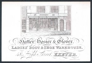 Veysey, Hatter, Hosier & Glover, Trade Card