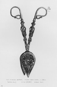 Pair of Bronze Snuffers, Italian, Cinque-cento (engraving)