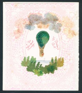 Victorian Greetings Card - An Important Message by Balloon Post by English School