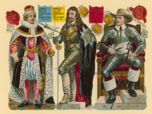 Victorian Scrap: King James I, King Charles I, Oliver Cromwell