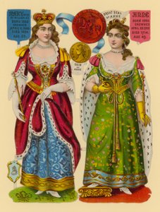 Victorian Scrap: Queen Mary, Queen Anne by English School