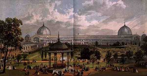View from the Horticultural Gardens of the Exterior of the Great Exhibition of 1851, from Dickinson