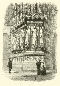 View in the interior of Rheims Cathedral, September 1870 by English School