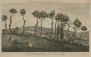 View of Hampstead from Primrose Hill by English School