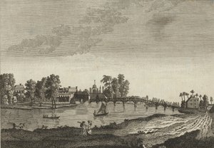 View of Hampton Court from the Opposite Shore of the River Thames by English School