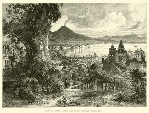 View of Naples from the Corso Vittorio Emanuele by English School