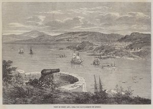 View of Point Levi, from the Battlements of Quebec by English School