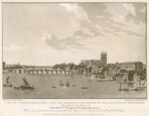 View of Westminster, at the Period of the Building of the Bridge by English School