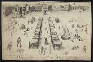 View of the Fair held on the River Thames, 1683-1684 by English School