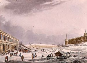 View of the Ice Hills During the Carnival at Moscow, plate 8 from 