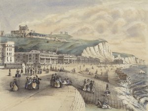 View of the Marine Parade and Castle, Dover by English School