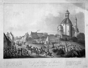 View of the Village of Waterloo the day after the battle, 19th June 1815, 1816 by English School