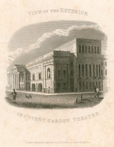View of the exterior of Covent Garden Theatre, London