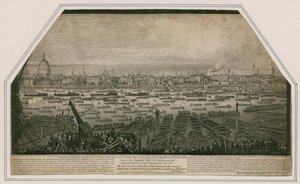 View of the funeral procession of the Admiral Lord Nelson as he was brought from Greenwich to Whitehall by English School