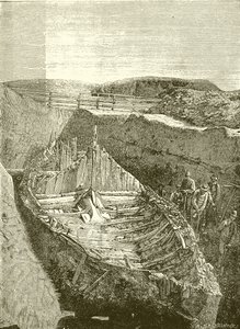 Viking boat, found near Sande Fiord, Norway by English School