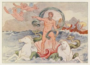 Virgil’s Aeneid: Neptune stilling the Waves by English School