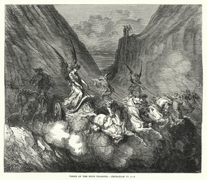 Vision of the Four Chariots, Zechariah VI by English School