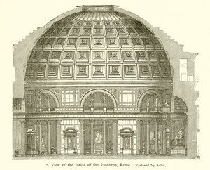 Visit of the Inside of the Pantheon, Rome by English School