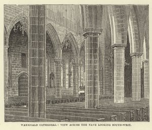 Wakefield Cathedral, view across the Nave looking South-West