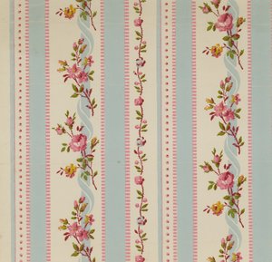 Wallpaper from the home of Thomas Carlyle by English School
