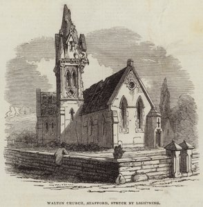 Walton Church, Stafford, struck by Lightning by English School