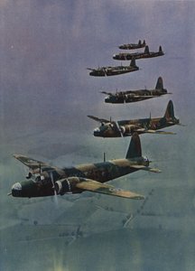 Wellington bombers in formation by English School