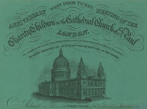 West Door Ticket for the Anniversary Meeting of the Charity Children by English School