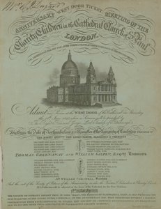West door ticket for the anniversary meeting of the Charity Children by English School